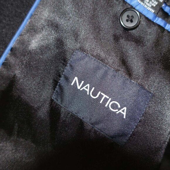 Nautica Men's Overcoat Size 44 Regular Charcoal Gray Wool Blend Winter Coat 44R - Picture 7 of 8